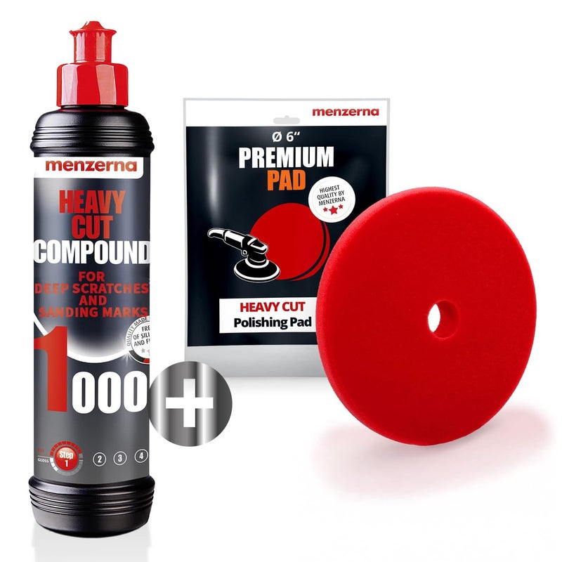 menzerna Deep Scratch Remover Kit I Car polishing Set with Heavy Cut 1000 (16oz) and 6 Inch Polishing Pad I Deep Scratch Remover Kit for All Types of Vehicles - Image 1